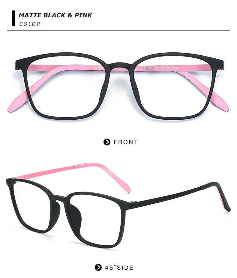 Chashma Unisex Full Rim Ultem Titanium Square Frame Eyeglasses 66113