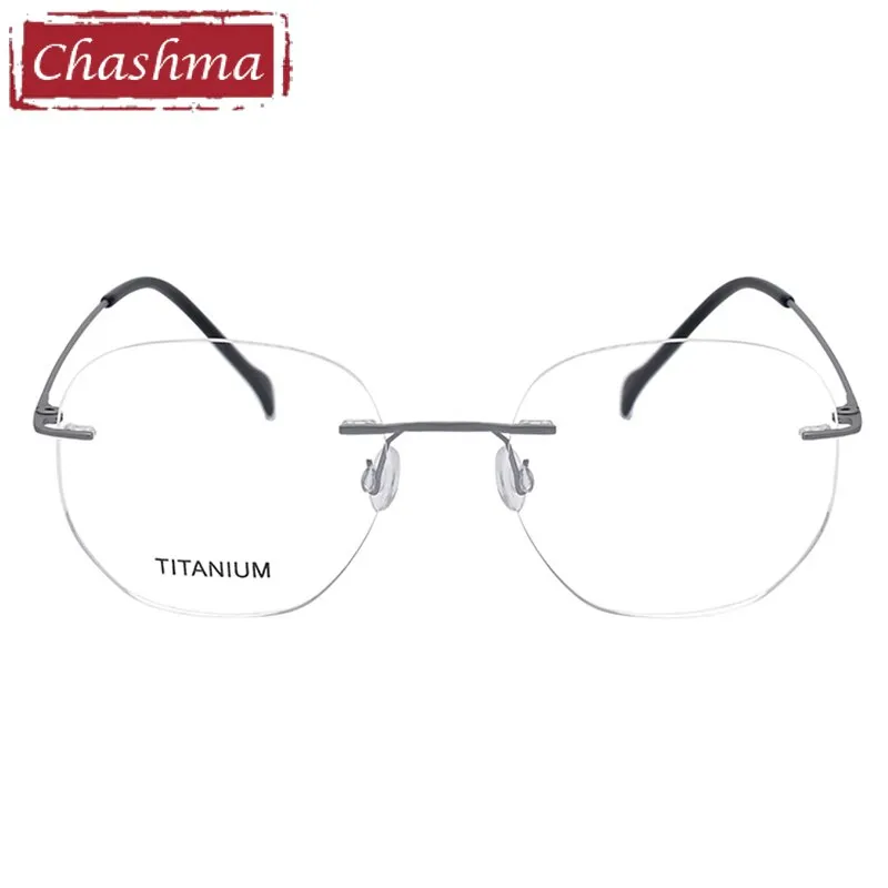 Chashma Unisex Rimless Round Titanium Eyeglasses 5010