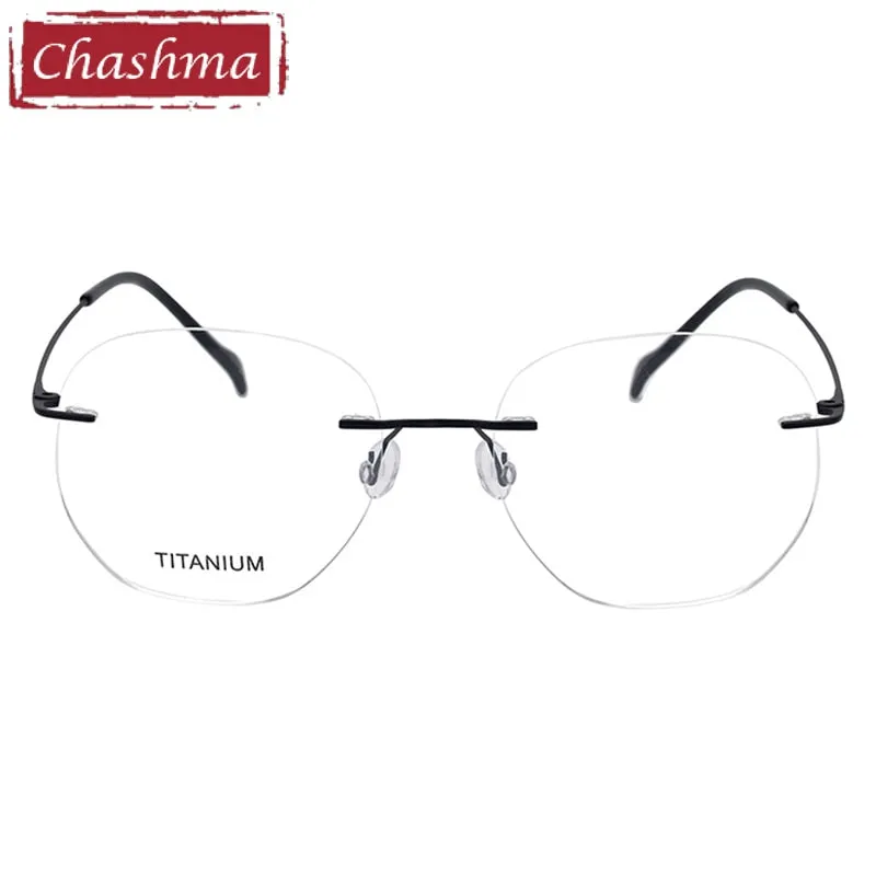 Chashma Unisex Rimless Round Titanium Eyeglasses 5010