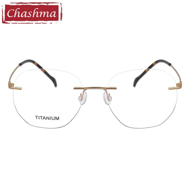 Chashma Unisex Rimless Round Titanium Eyeglasses 5010