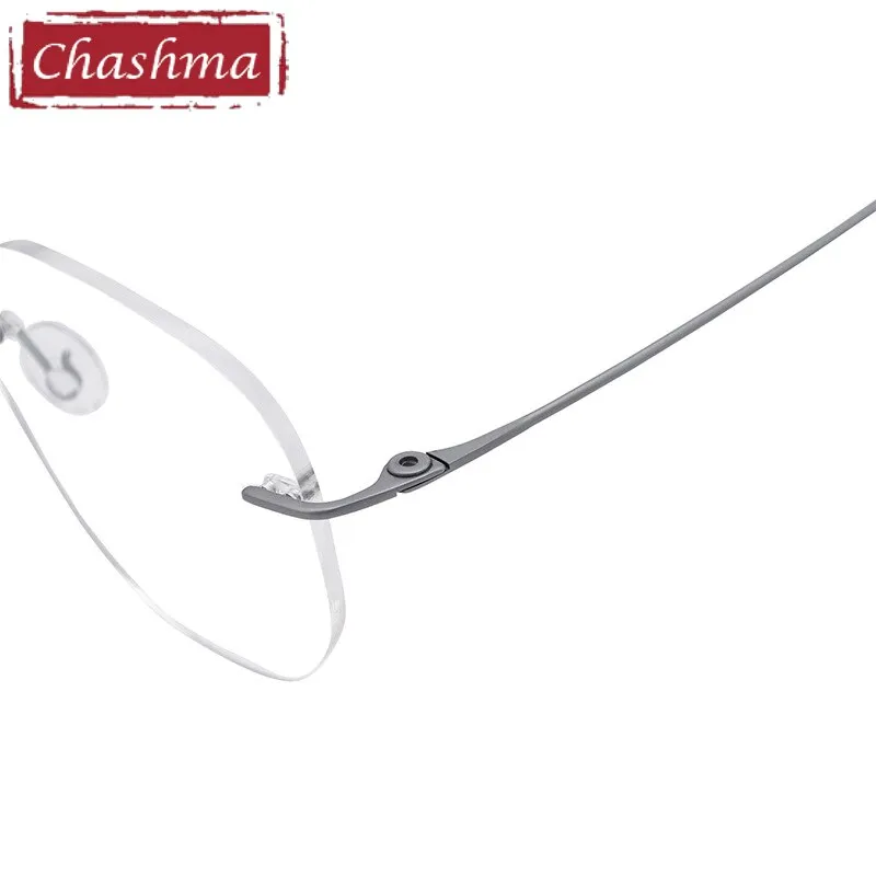 Chashma Unisex Rimless Round Titanium Eyeglasses 5010