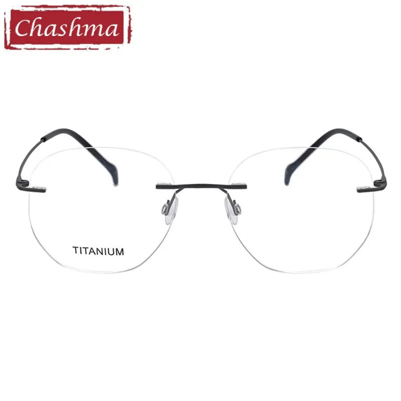 Chashma Unisex Rimless Round Titanium Eyeglasses 5010