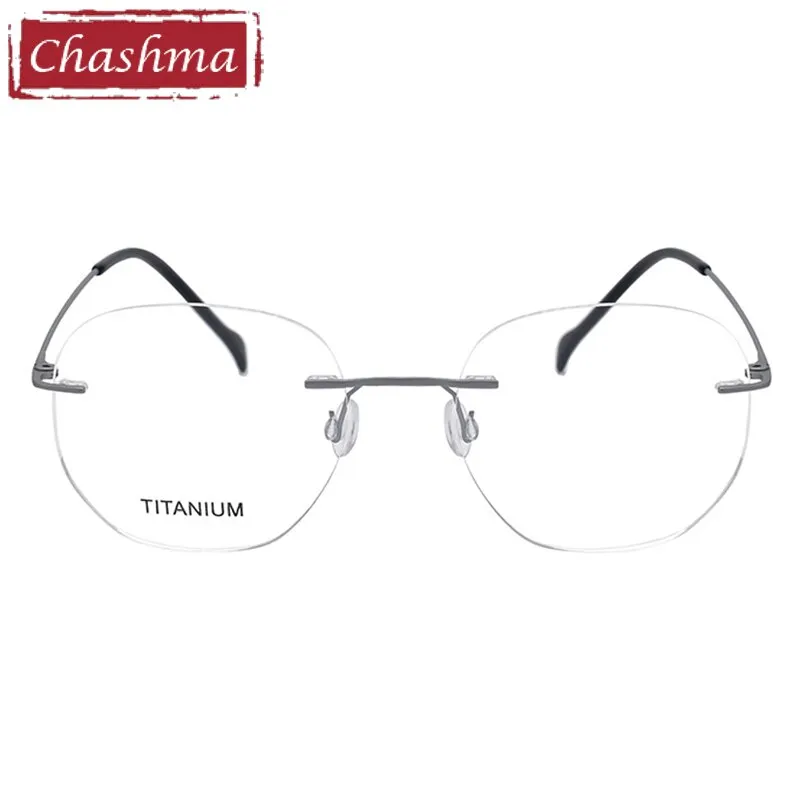 Chashma Unisex Rimless Round Titanium Eyeglasses 5010
