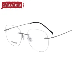 Chashma Unisex Rimless Round Titanium Eyeglasses 5010