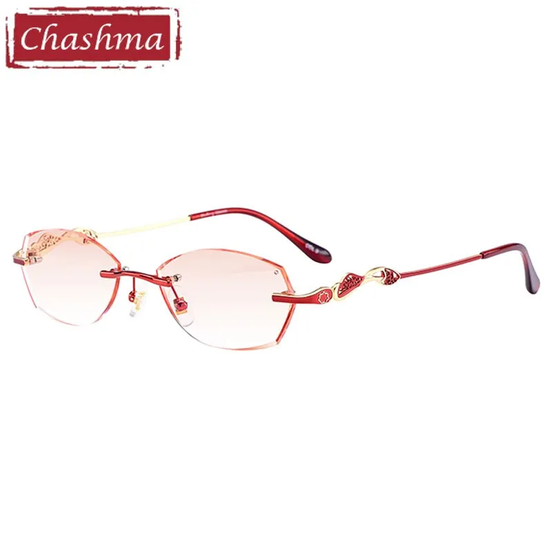 Chashma Women's Rimless Diamond Cut Titanium Oval Frame Eyeglasses 5023