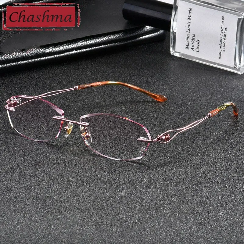 Chashma Women's Rimless Oval Rectangle Titanium Eyeglasses 2267