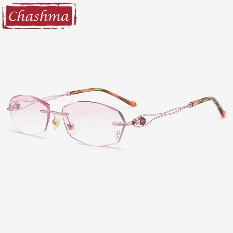 Chashma Women's Rimless Oval Rectangle Titanium Eyeglasses 2267