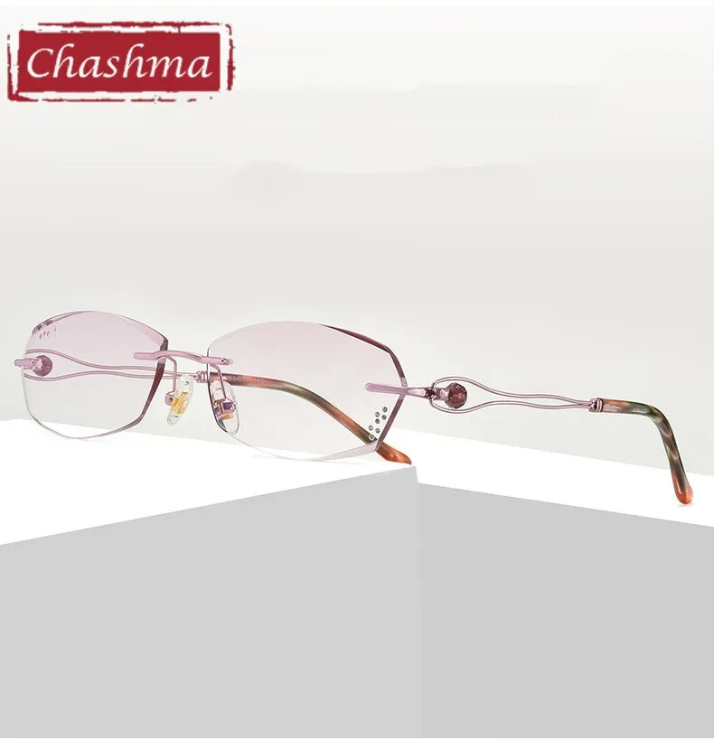 Chashma Women's Rimless Oval Rectangle Titanium Eyeglasses 2267