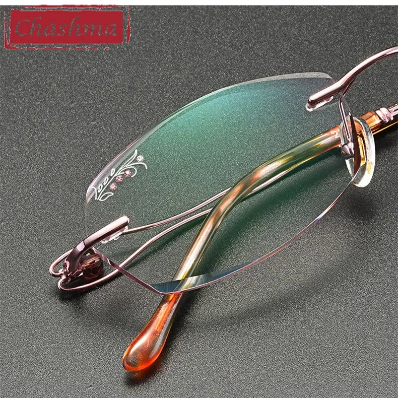 Chashma Women's Rimless Oval Rectangle Titanium Eyeglasses 2267