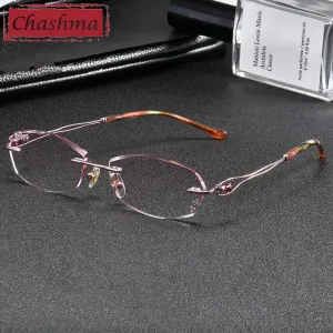 Chashma Women's Rimless Oval Rectangle Titanium Eyeglasses 2267