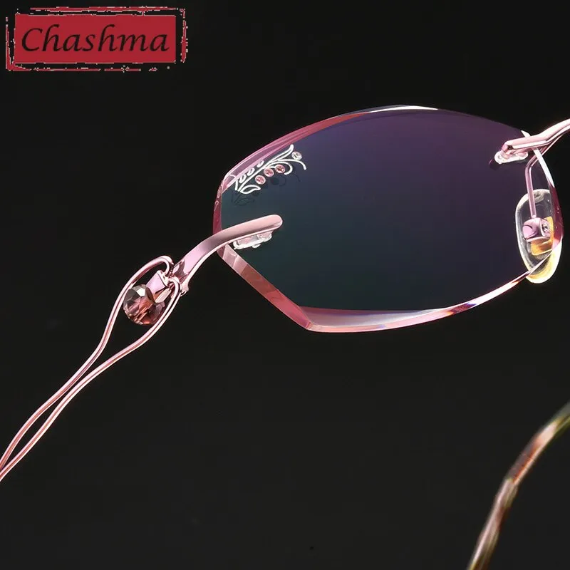 Chashma Women's Rimless Oval Rectangle Titanium Eyeglasses 2267