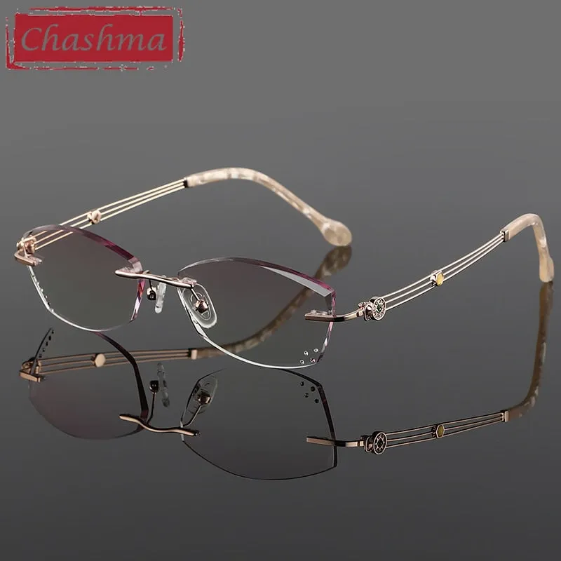 Chashma Women's Rimless Oval Titanium Eyeglasses 52008