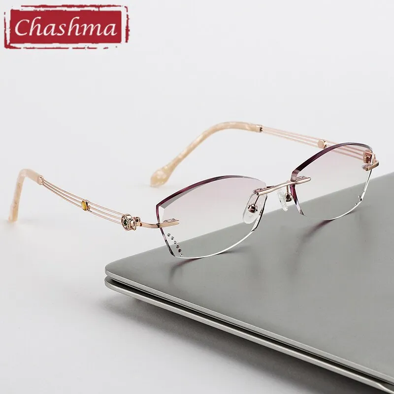Chashma Women's Rimless Oval Titanium Eyeglasses 52008