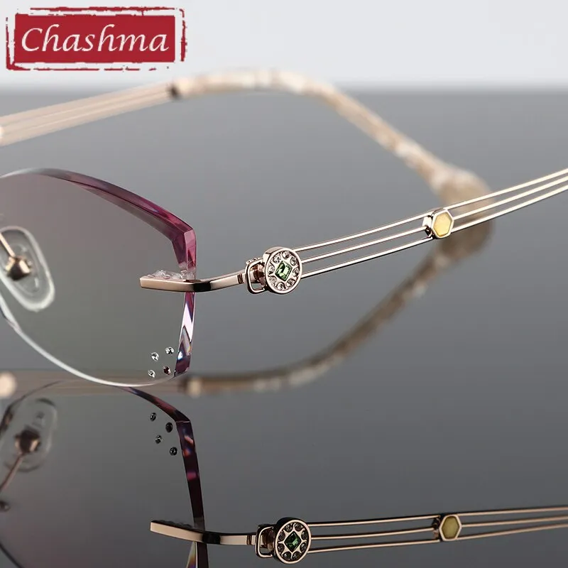 Chashma Women's Rimless Oval Titanium Eyeglasses 52008