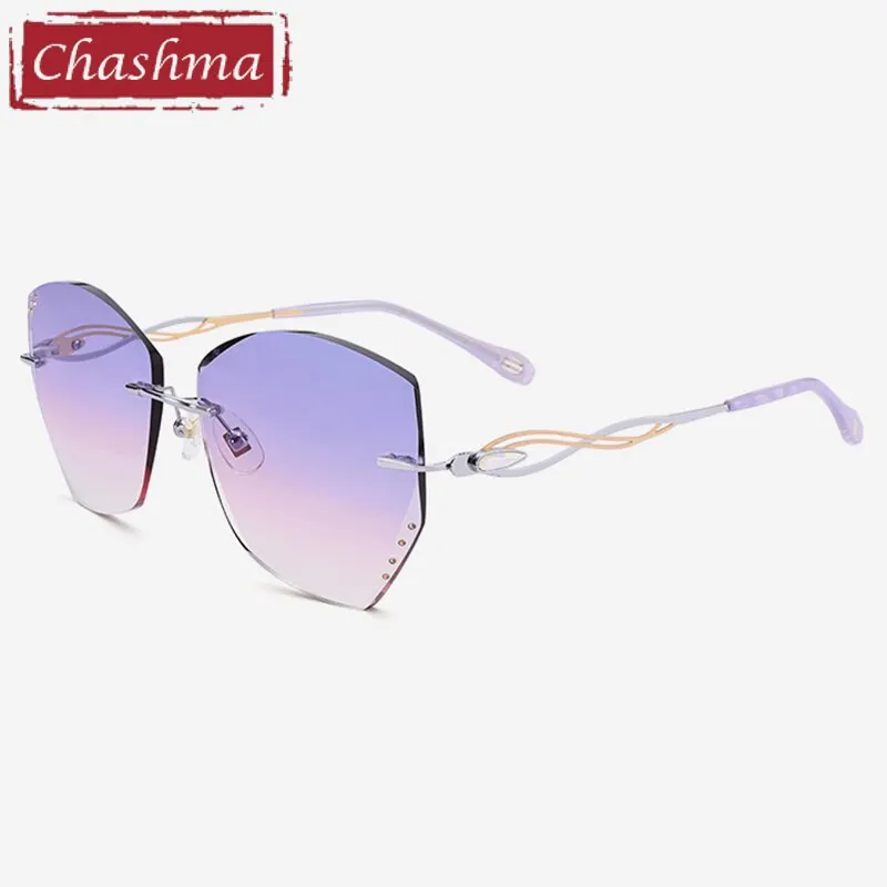 Chashma Women's Rimless Square Cat Eye Titanium Eyeglasses 88038