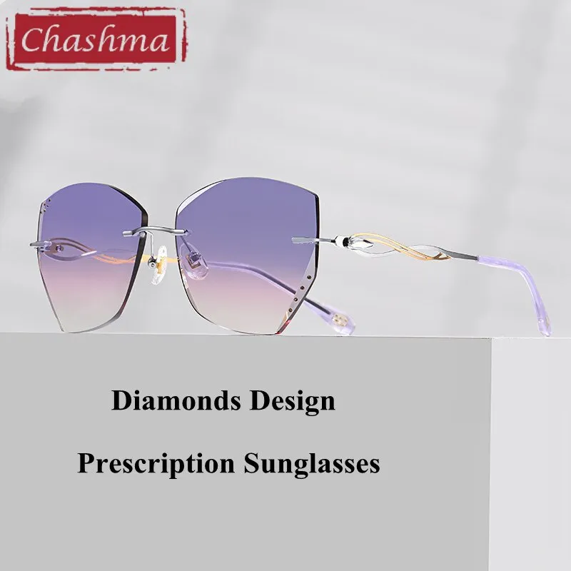 Chashma Women's Rimless Square Cat Eye Titanium Eyeglasses 88038