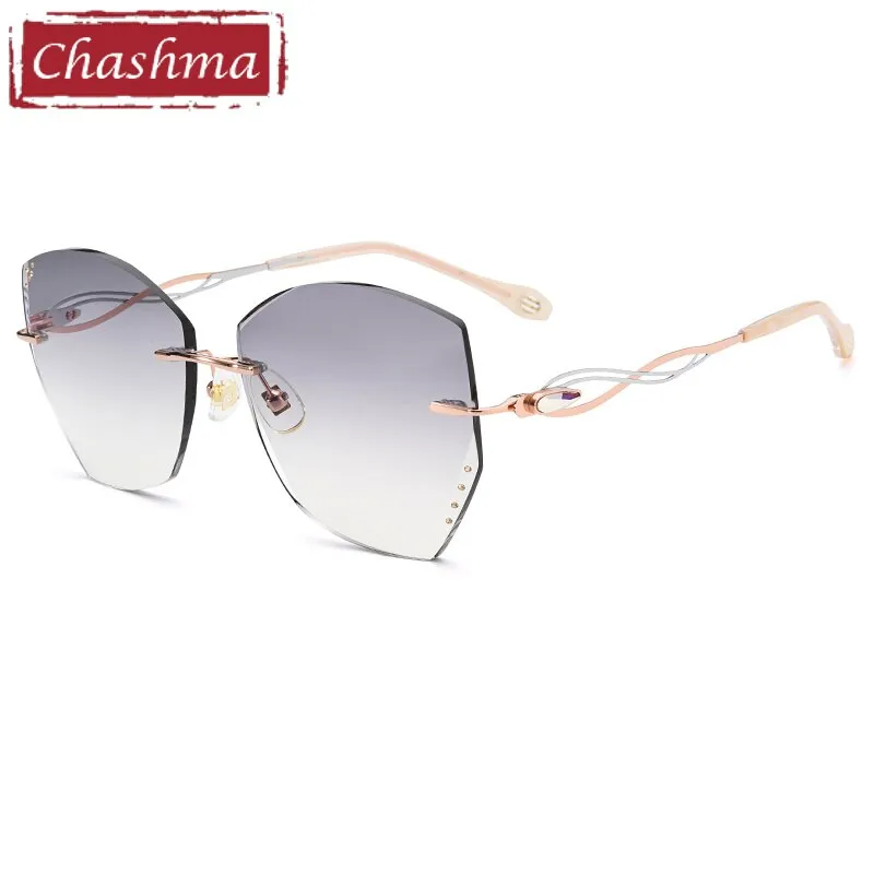 Chashma Women's Rimless Square Cat Eye Titanium Eyeglasses 88038