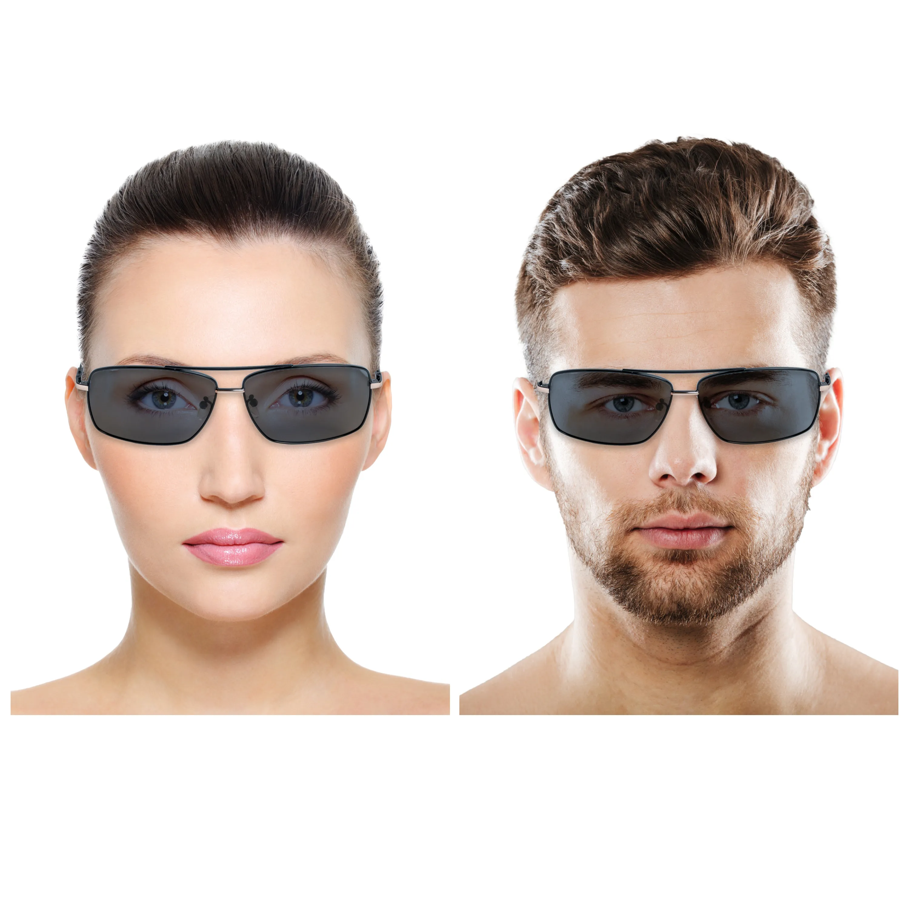 Chokore Sleek Rectangular Sunglasses with UV Protection (Black)