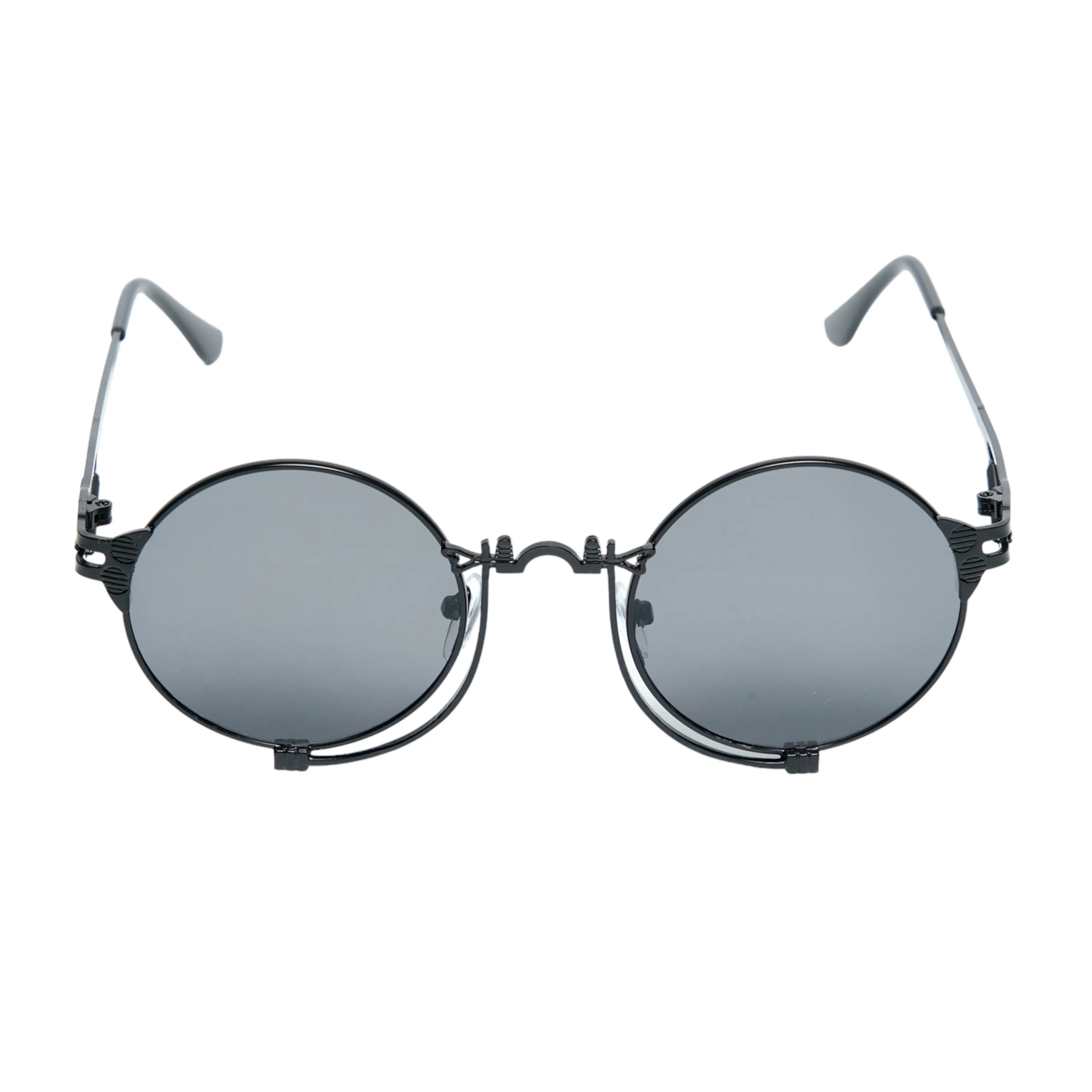 Chokore Vintage Round Metal Sunglasses (Black)