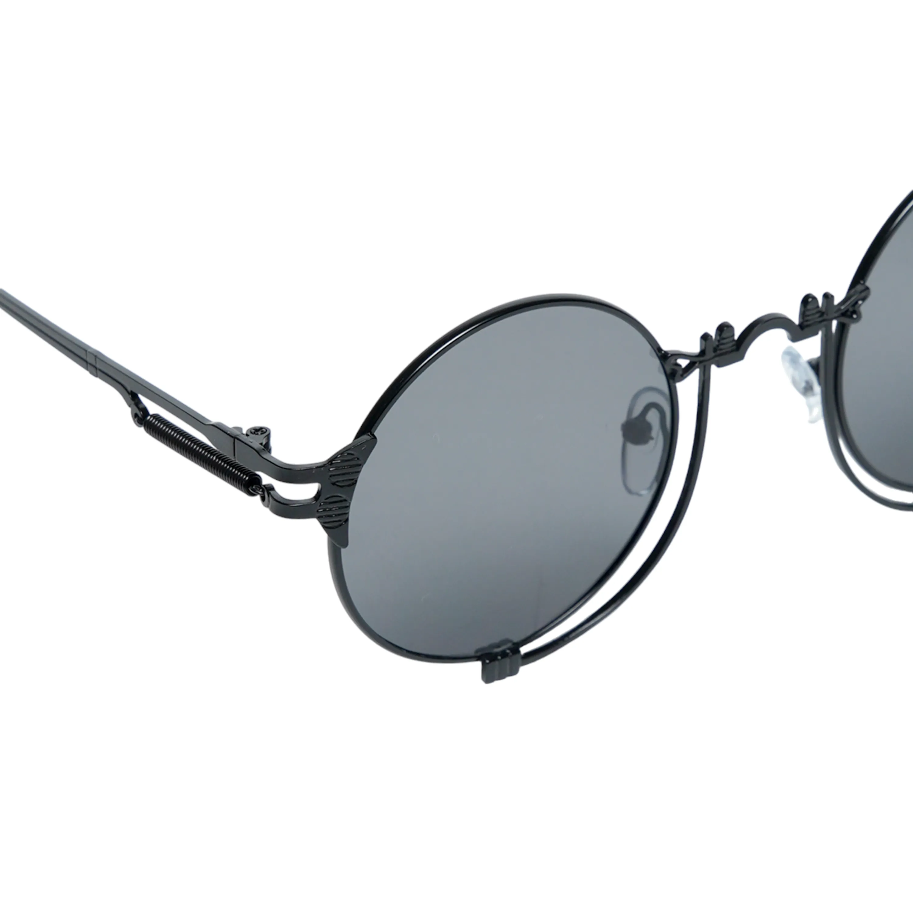 Chokore Vintage Round Metal Sunglasses (Black)