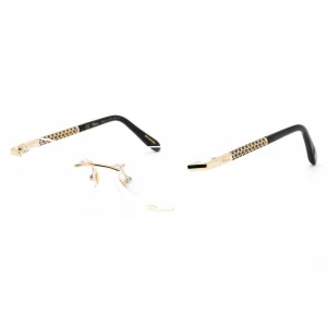 Chopard Men's Eyeglasses - Shiny Total Rose Gold and Black Metal Frame | VCHF47 0300