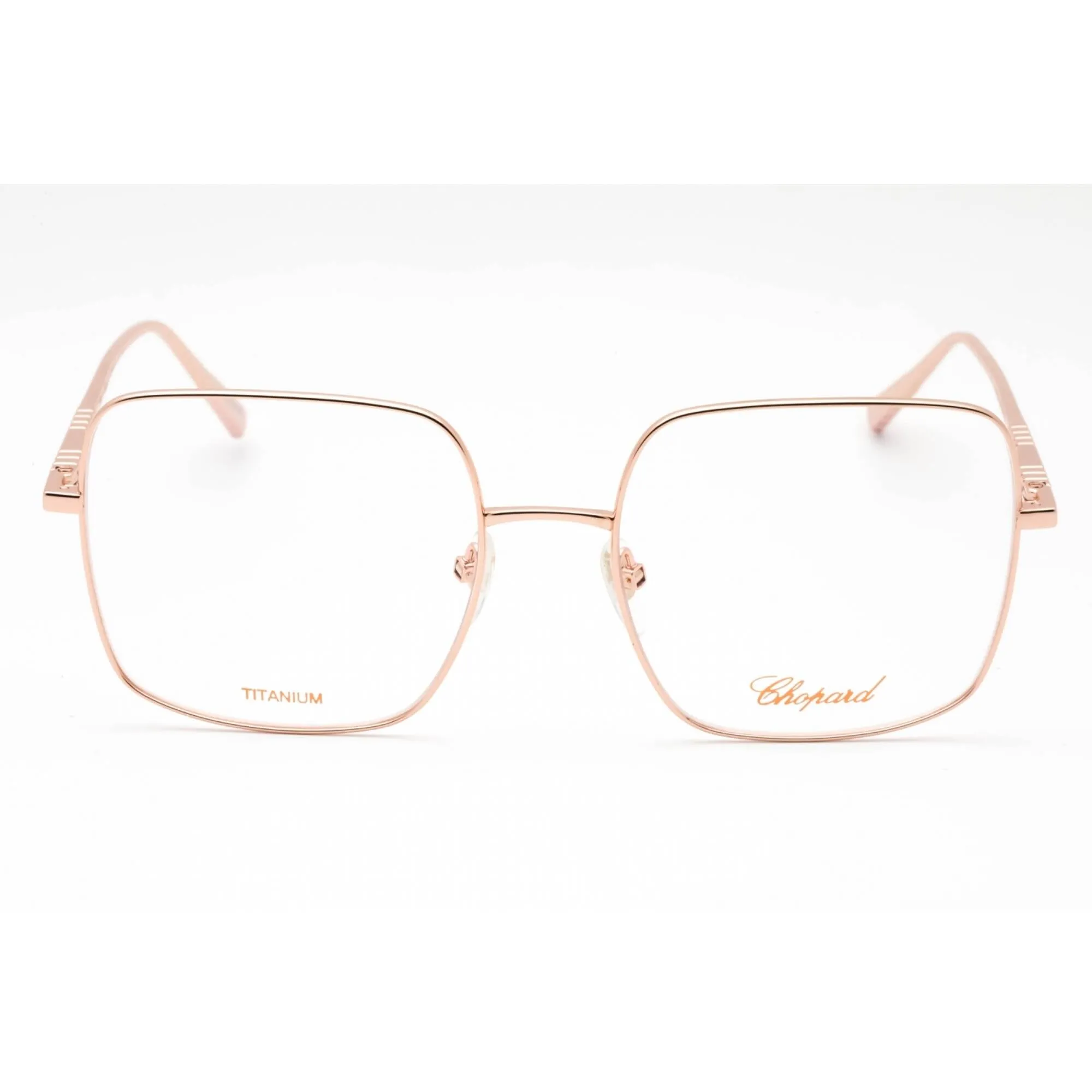 Chopard Women's Eyeglasses - Shiny Copper Metal Square Full Rim Frame | VCHF49M 08FC
