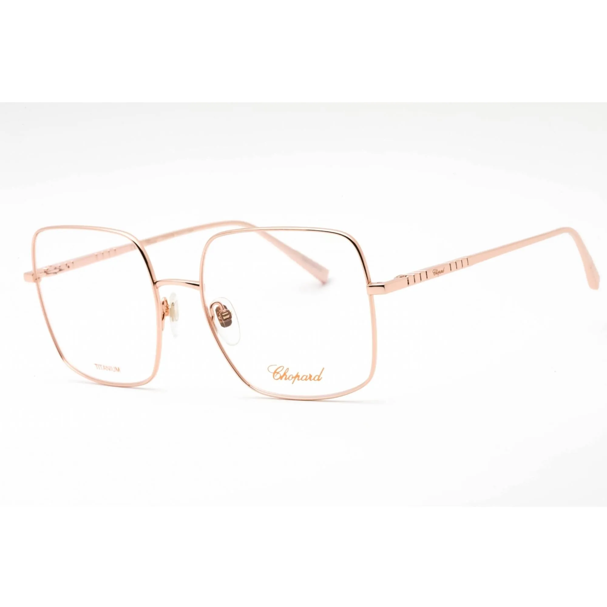 Chopard Women's Eyeglasses - Shiny Copper Metal Square Full Rim Frame | VCHF49M 08FC