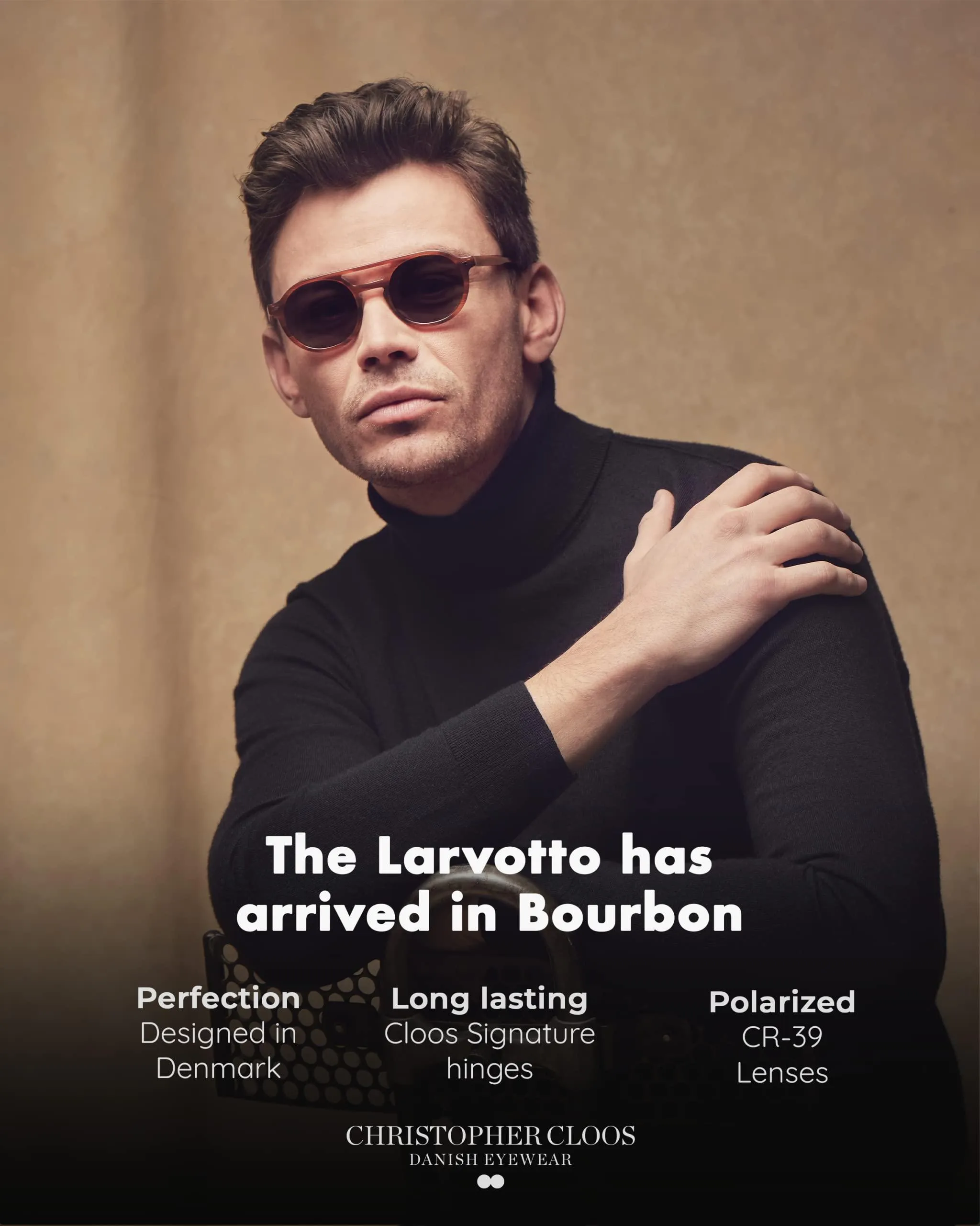 Christopher Cloos Larvotto Bourbon 48mm Minimalistic Polarized Sunglasses