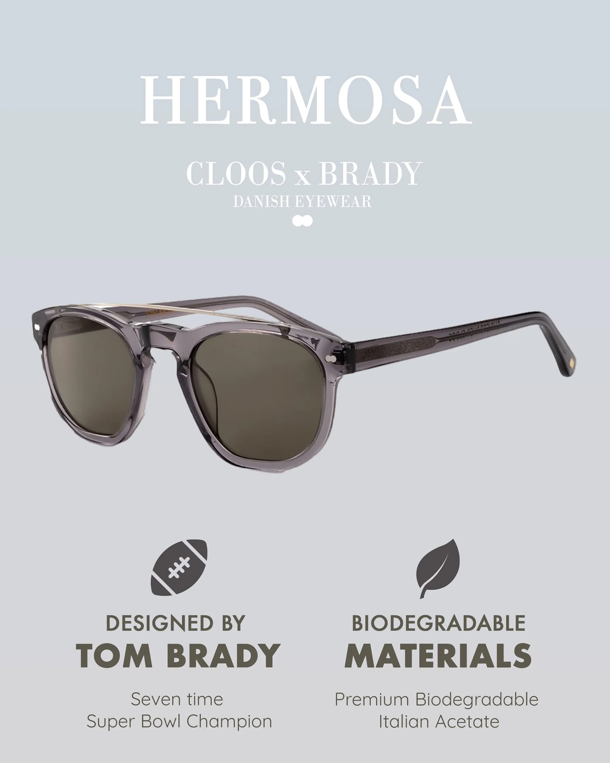 Christopher Cloos x Brady Hermosa Polarized Biodegradable Sunglasses