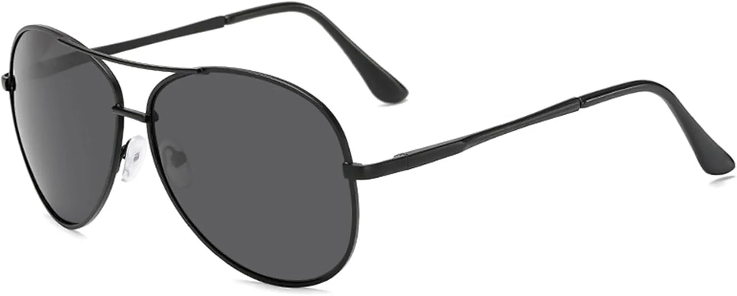 Classic Pilot Sunglasses for Women Men Polarized Aviator Military Style Spring Hinge Metal Sun Glasses