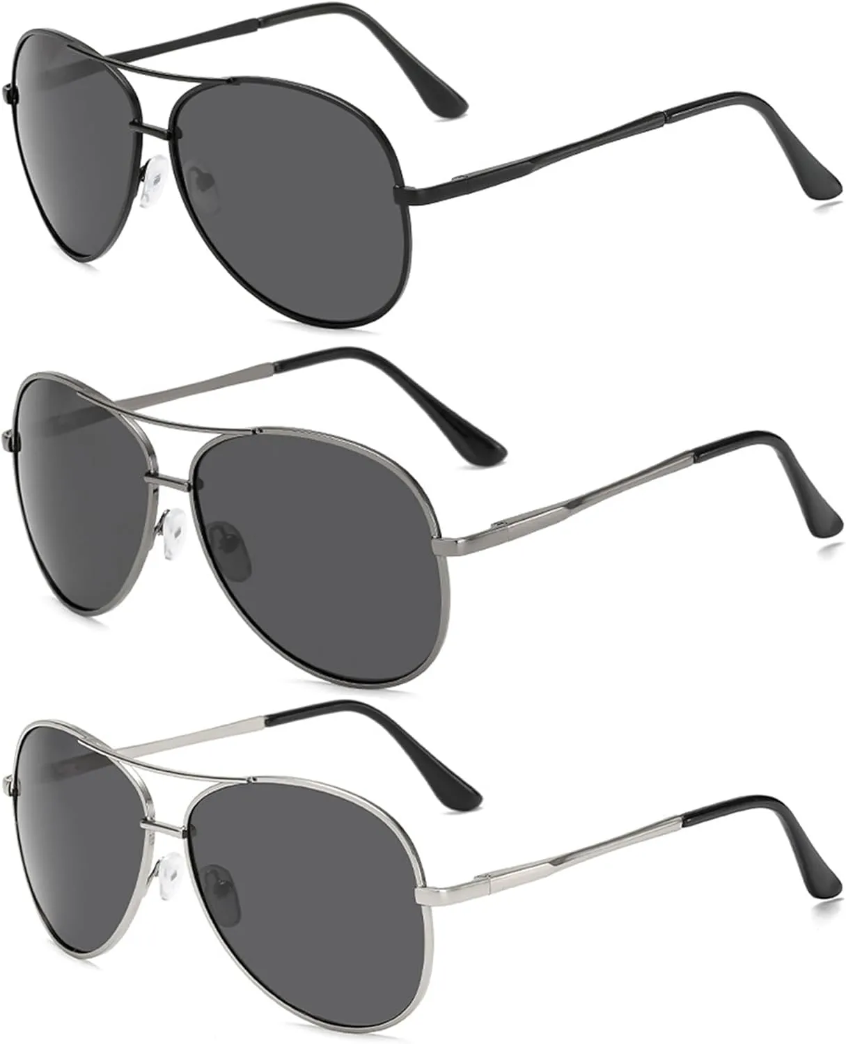 Classic Pilot Sunglasses for Women Men Polarized Aviator Military Style Spring Hinge Metal Sun Glasses