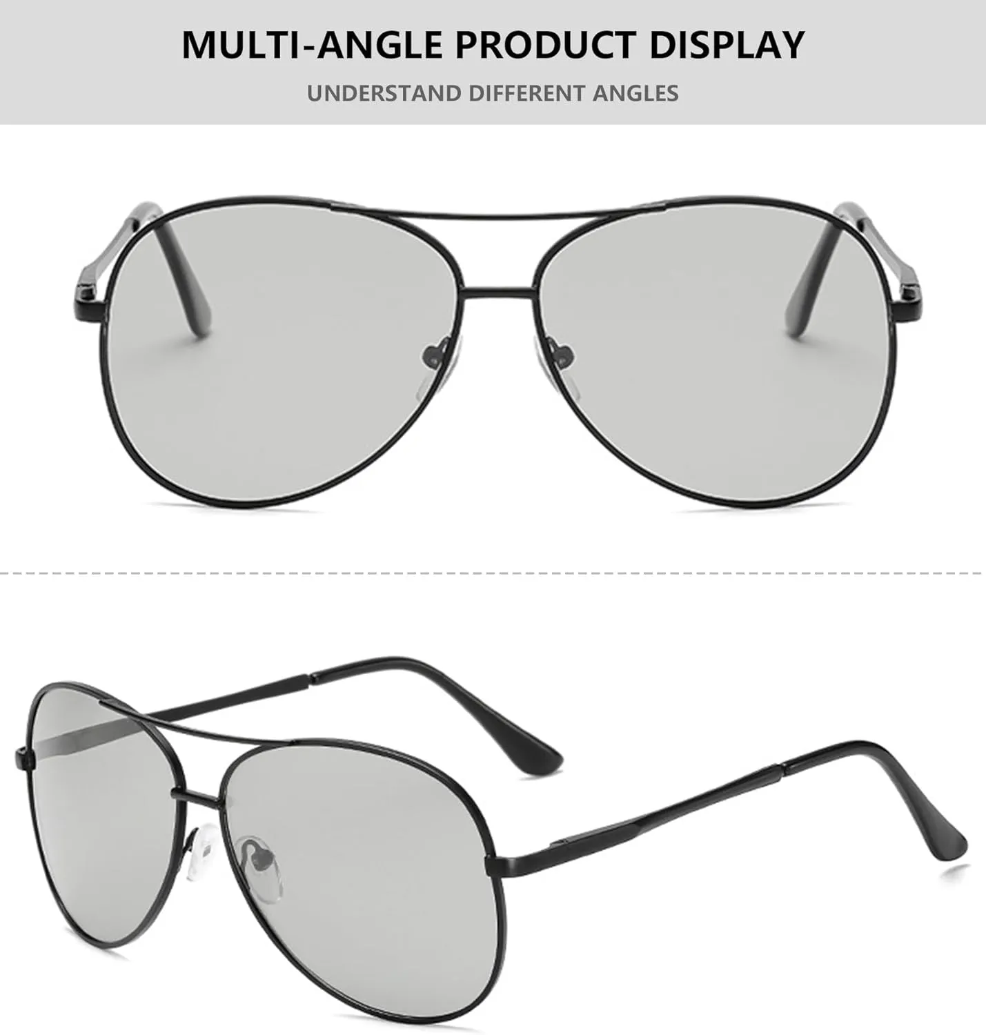 Classic Pilot Sunglasses for Women Men Polarized Aviator Military Style Spring Hinge Metal Sun Glasses