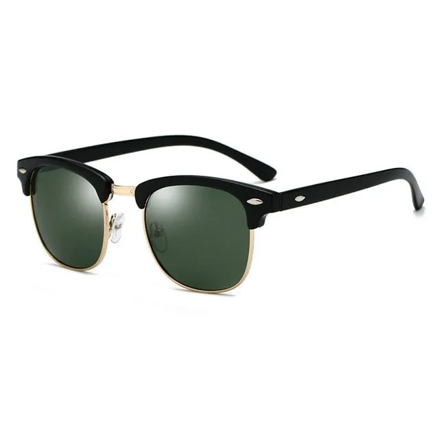 Classic Polarized Brand Design Semi-Rimless Sunglasses
