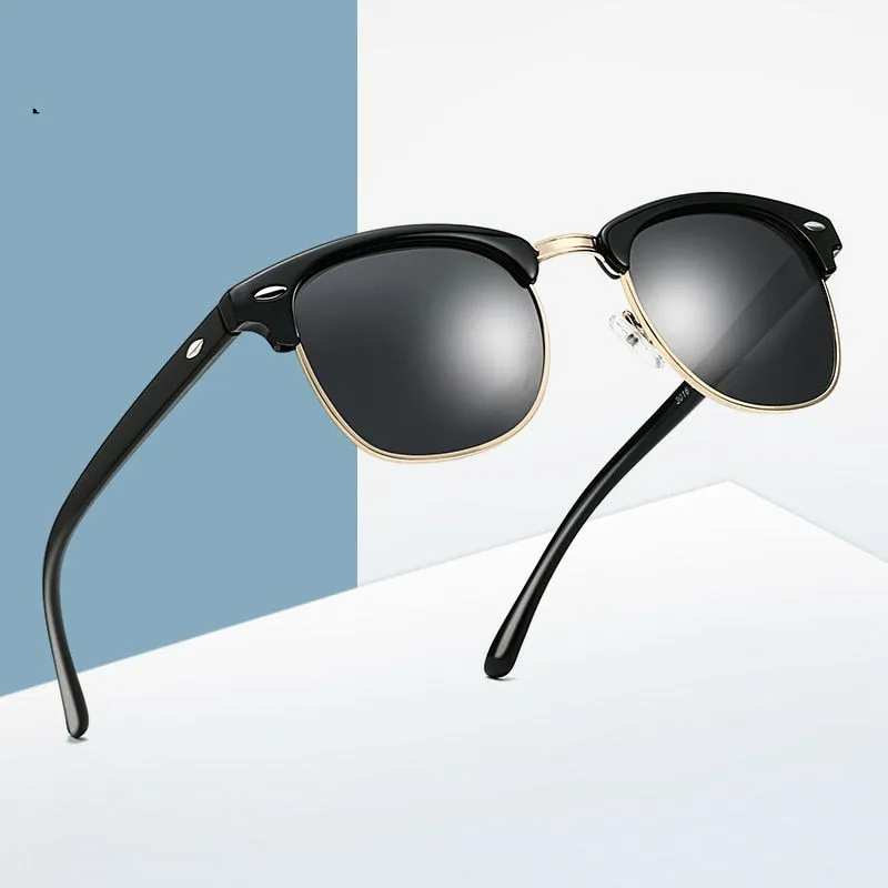 Classic Polarized Brand Design Semi-Rimless Sunglasses