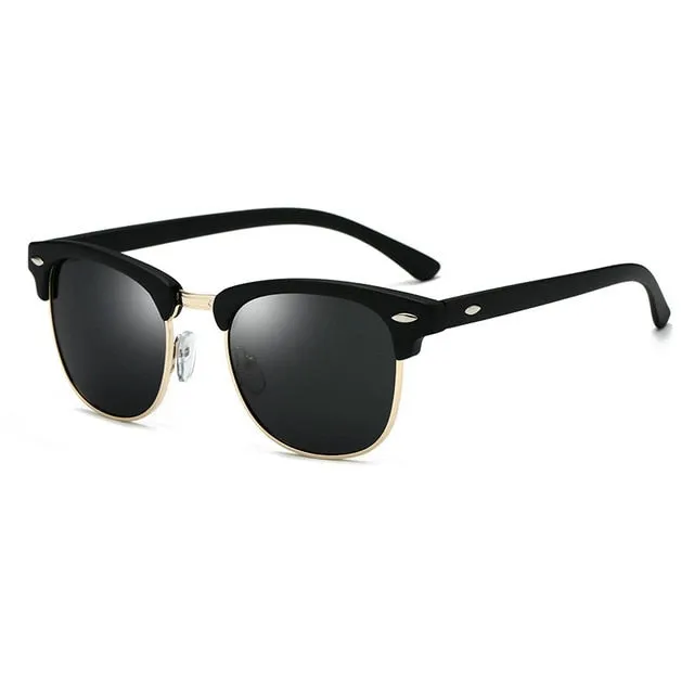 Classic Polarized Brand Design Semi-Rimless Sunglasses