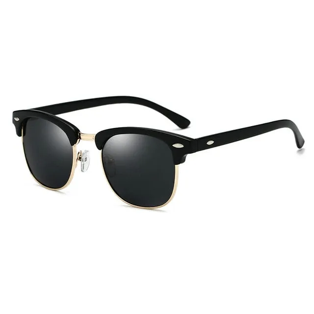Classic Polarized Brand Design Semi-Rimless Sunglasses