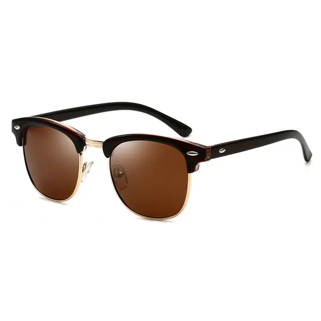 Classic Polarized Brand Design Semi-Rimless Sunglasses
