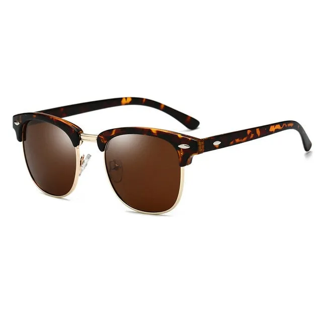 Classic Polarized Brand Design Semi-Rimless Sunglasses
