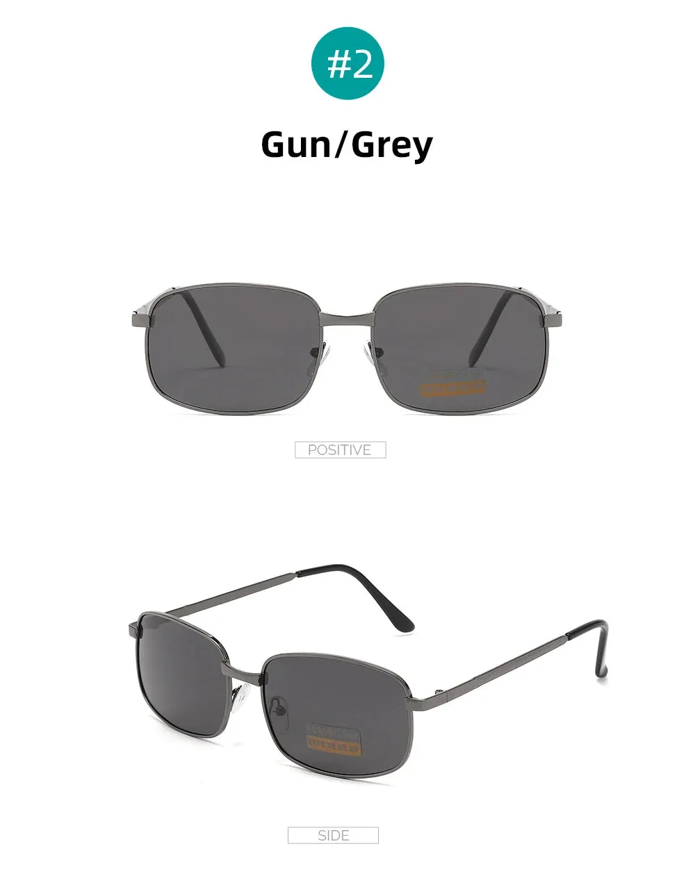 Classic Rectangle Polarized Retro Sunglasses