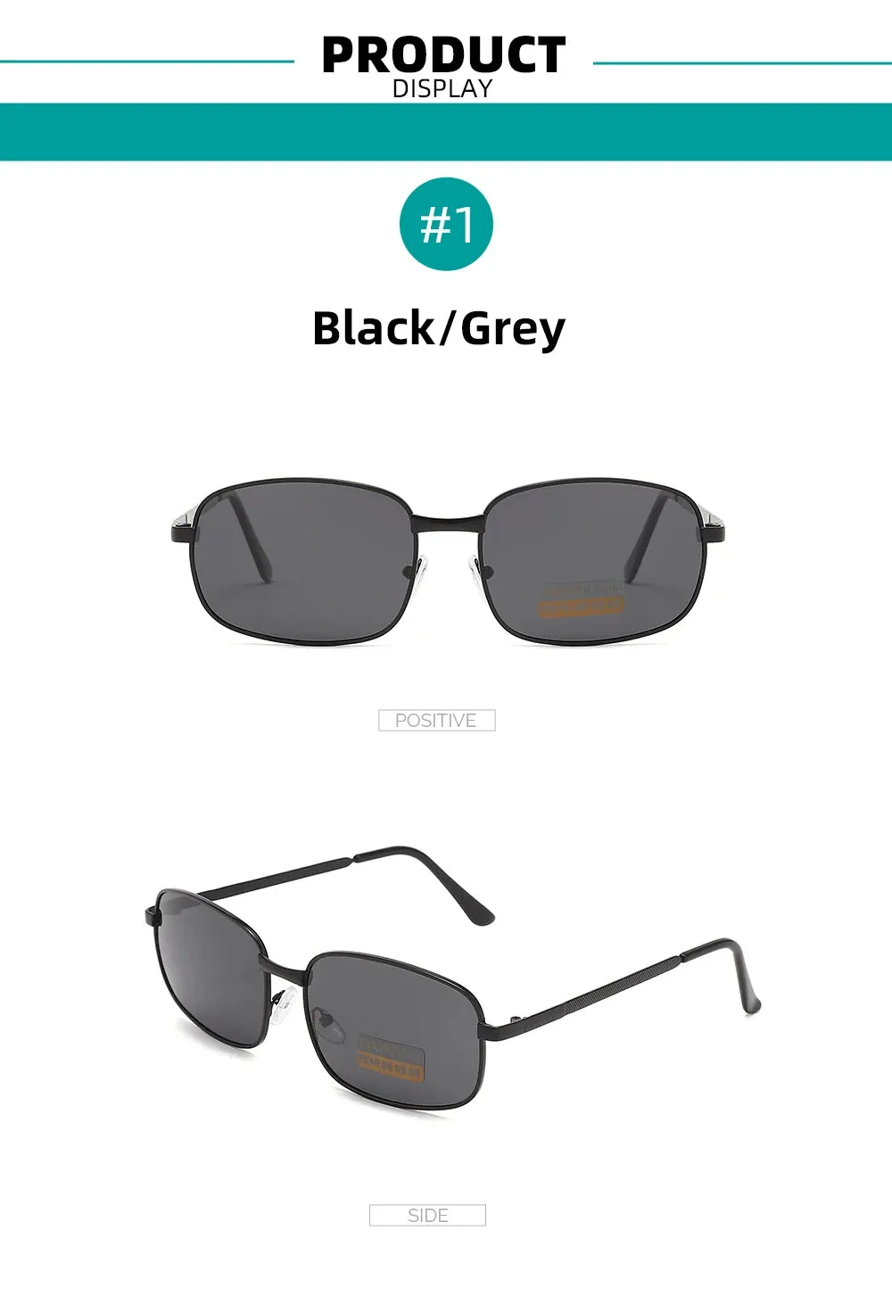 Classic Rectangle Polarized Retro Sunglasses