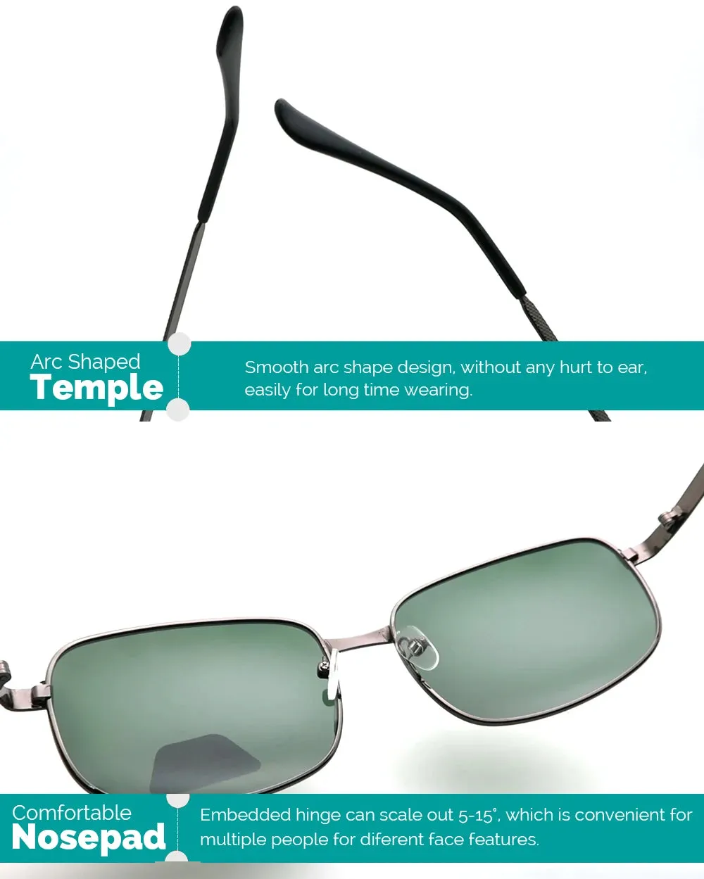 Classic Rectangle Polarized Retro Sunglasses