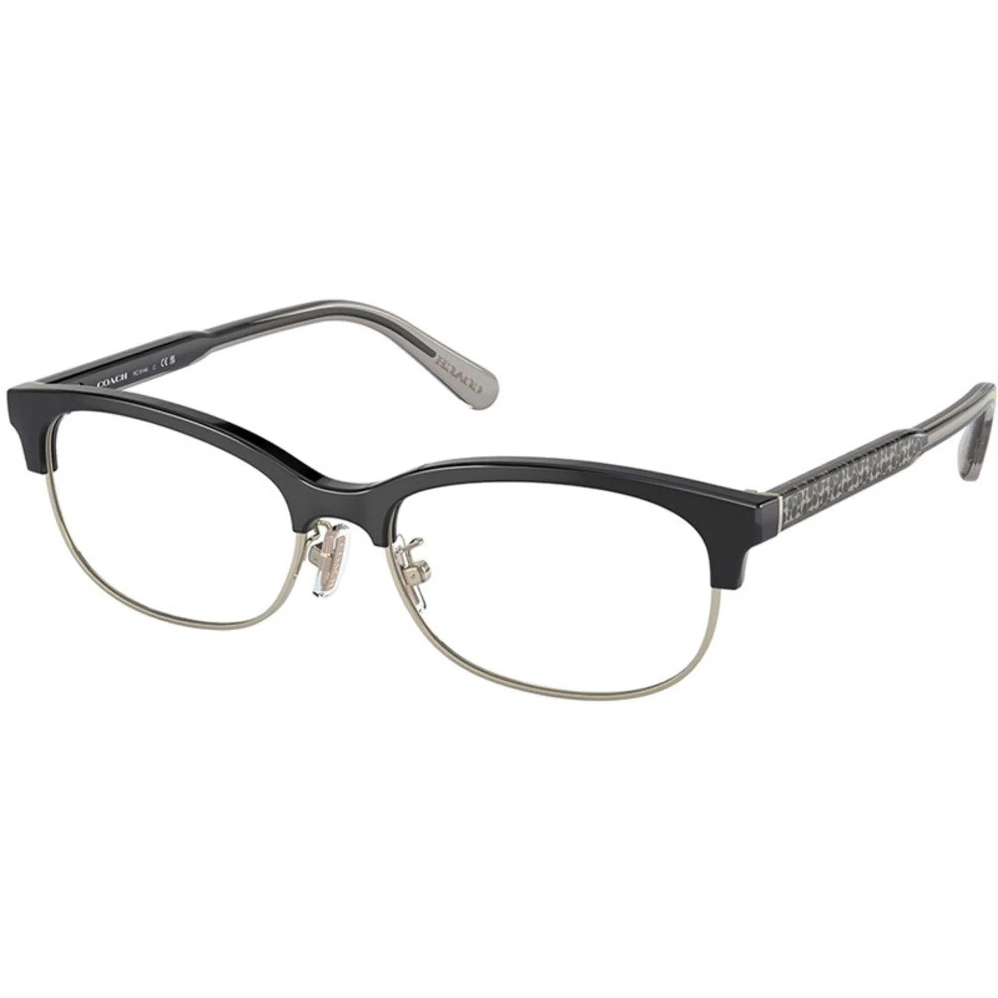 Coach Unisex Eyeglasses - Black Pale Gold Frame Adjustable Nose Pad | 6144 5629
