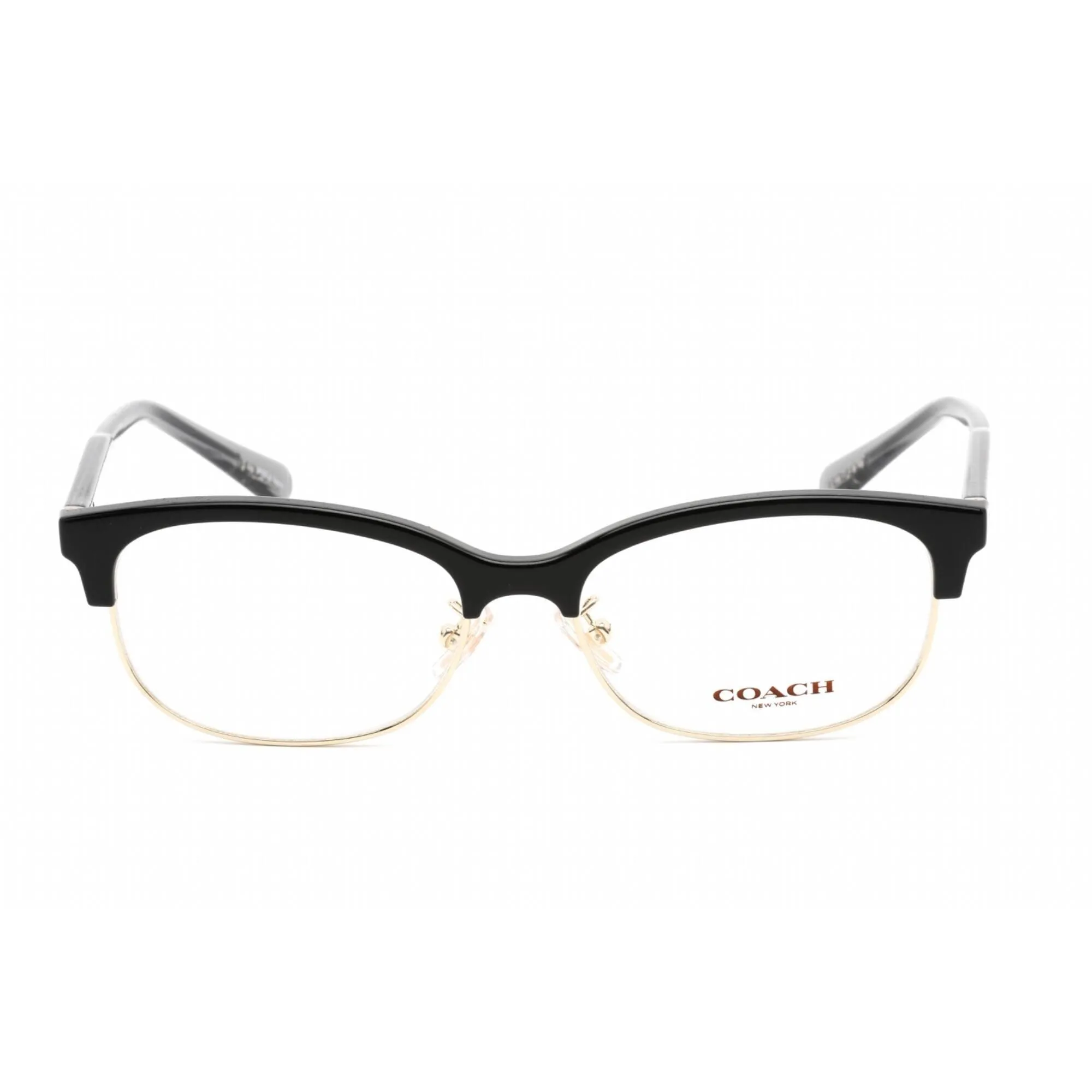 Coach Unisex Eyeglasses - Black Pale Gold Frame Adjustable Nose Pad | 6144 5629