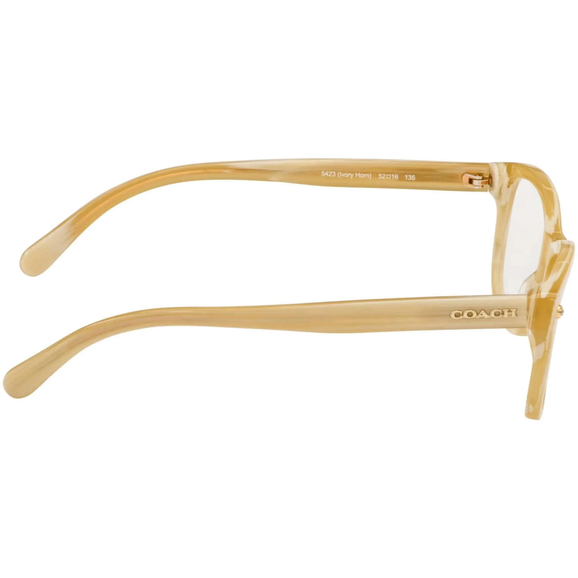 Coach Women's Eyeglasses - Ivory Horn Plastic Square Frame, 52 mm | COACH 0HC6095 5423