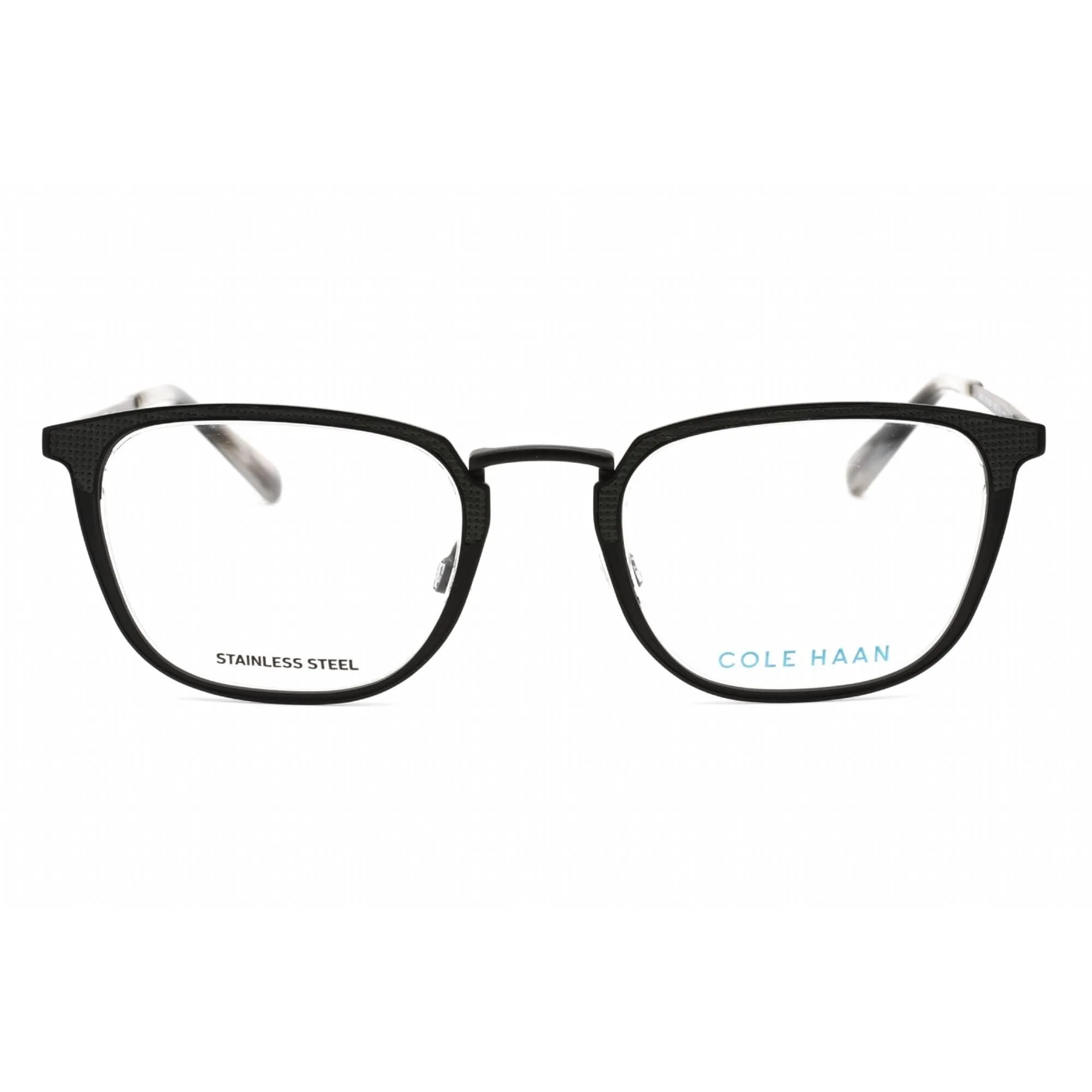 Cole Haan Men's Eyeglasses - Black Rectangular Metal Frame Clear Lens | CH4042 001