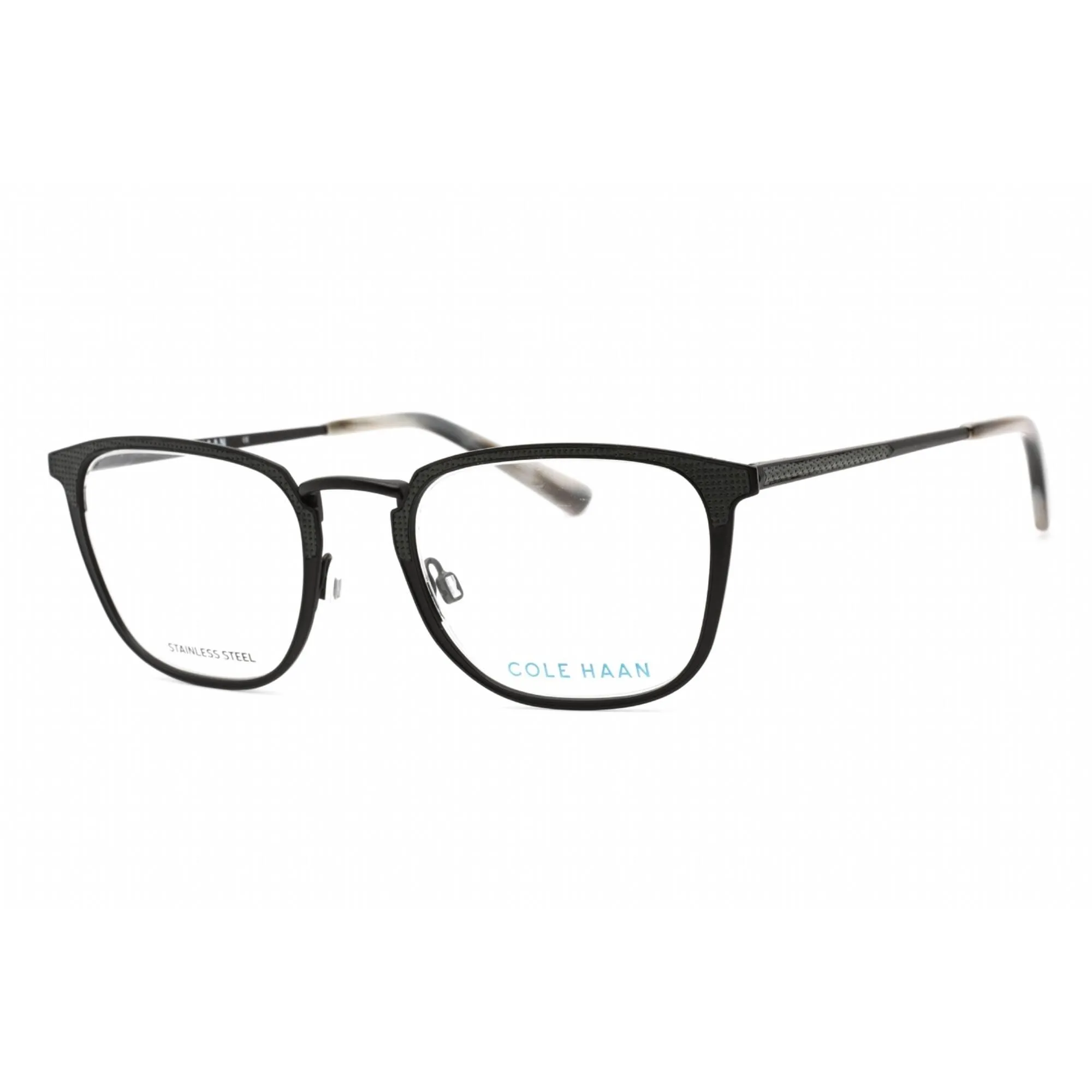 Cole Haan Men's Eyeglasses - Black Rectangular Metal Frame Clear Lens | CH4042 001