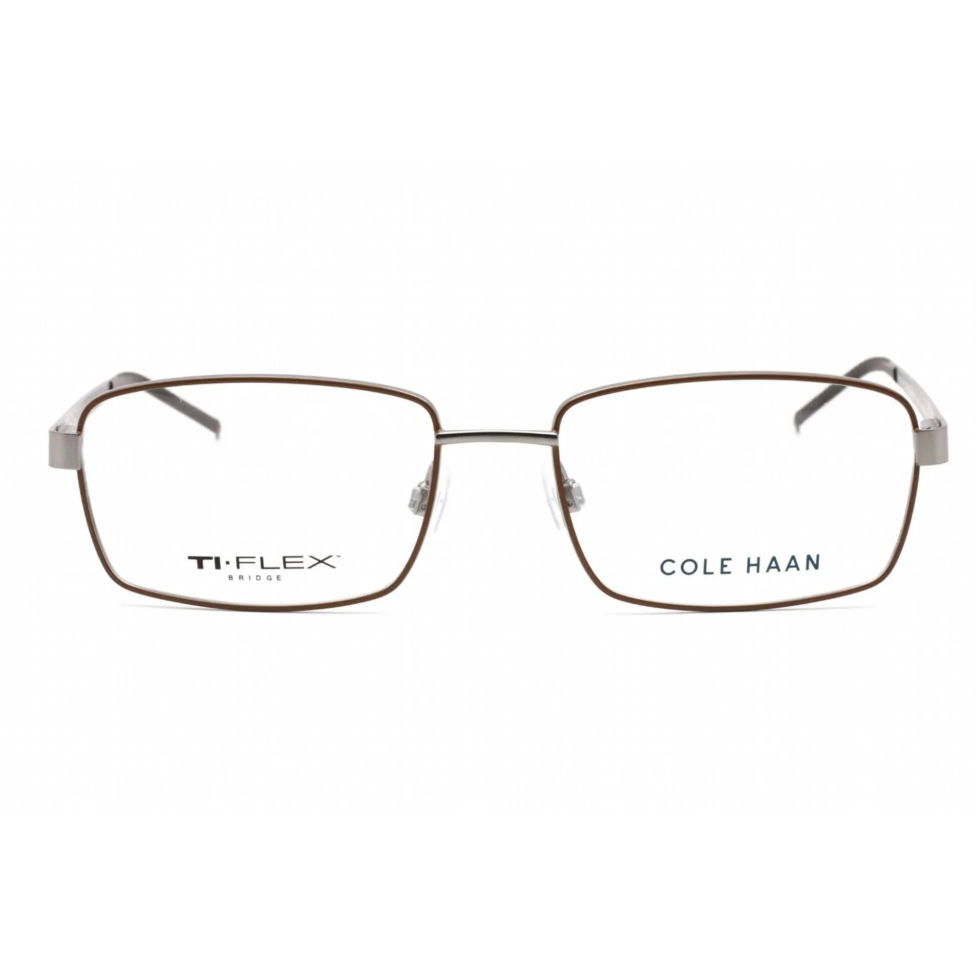 Cole Haan Men's Eyeglasses - Brown Rectangular Metal Frame Clear Lens | CH4013 210