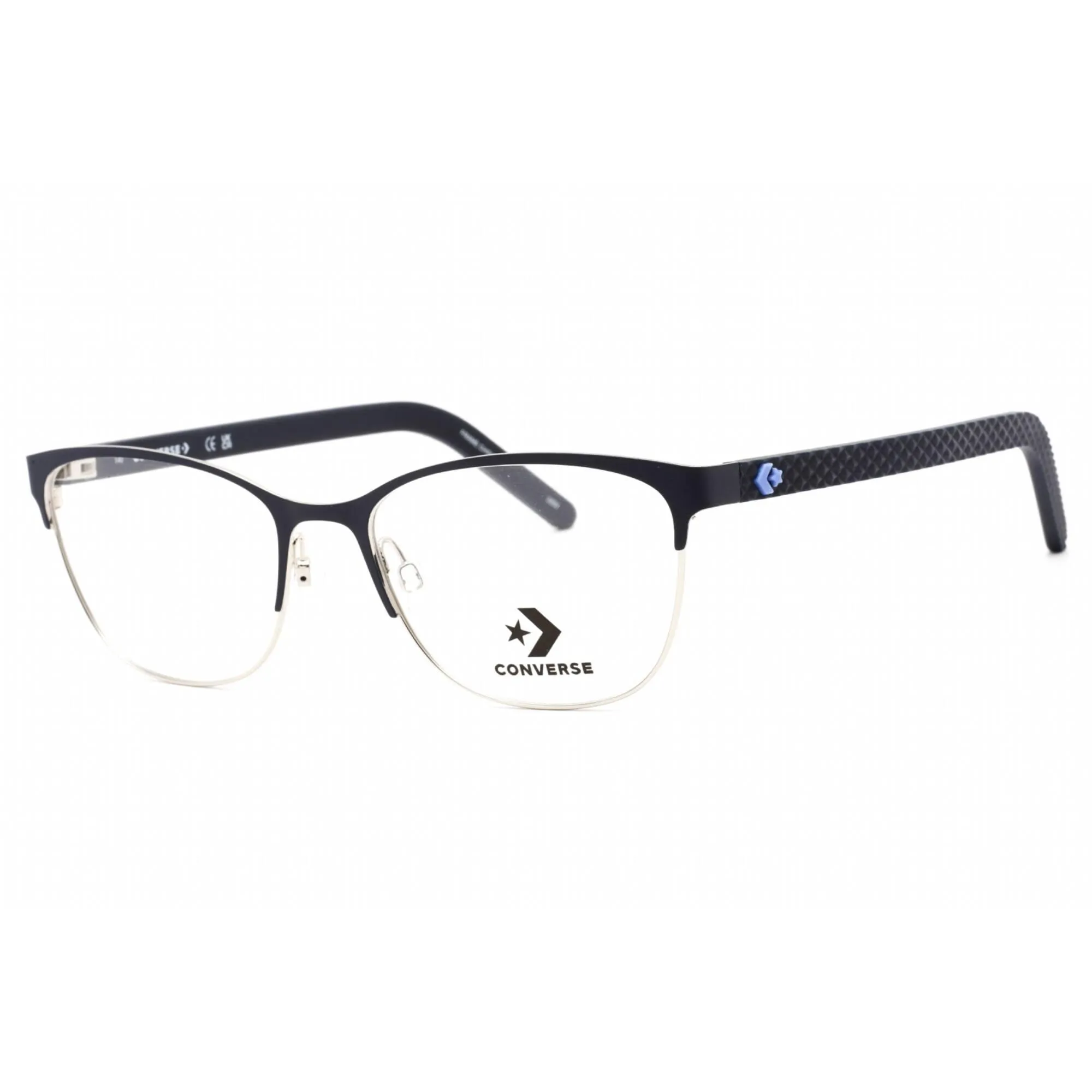 Converse Women's Eyeglasses - Half Rim Matte Obsidian Cat Eye Metal Frame | CV3017 411