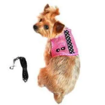 Cool Mesh Dog Harness - Pink Sunglasses & Black Polka Dot