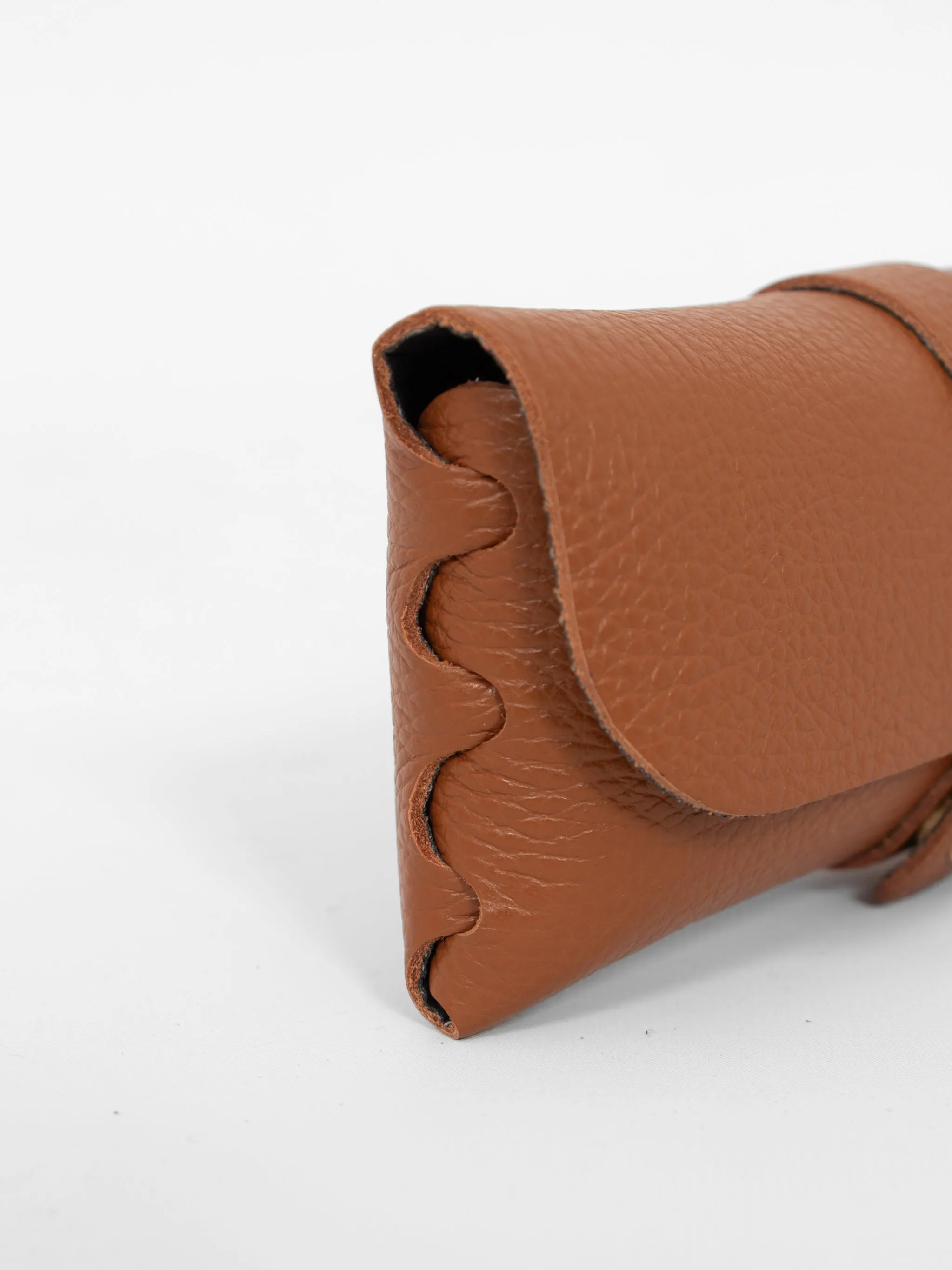 Cosima Italian Leather Sunglasses Case - Tan, Pebbled